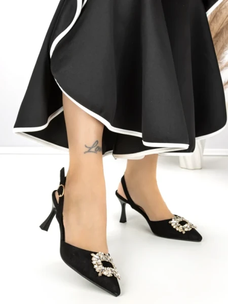 Pantofi Stiletto J-209 BLACK | CHERIE