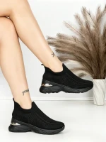 Pantofi Sport Dama cu Platforma BK198 BLACK | OMODA