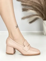 Pantofi cu Toc Gros L72168E APRICOT | ABLOOM