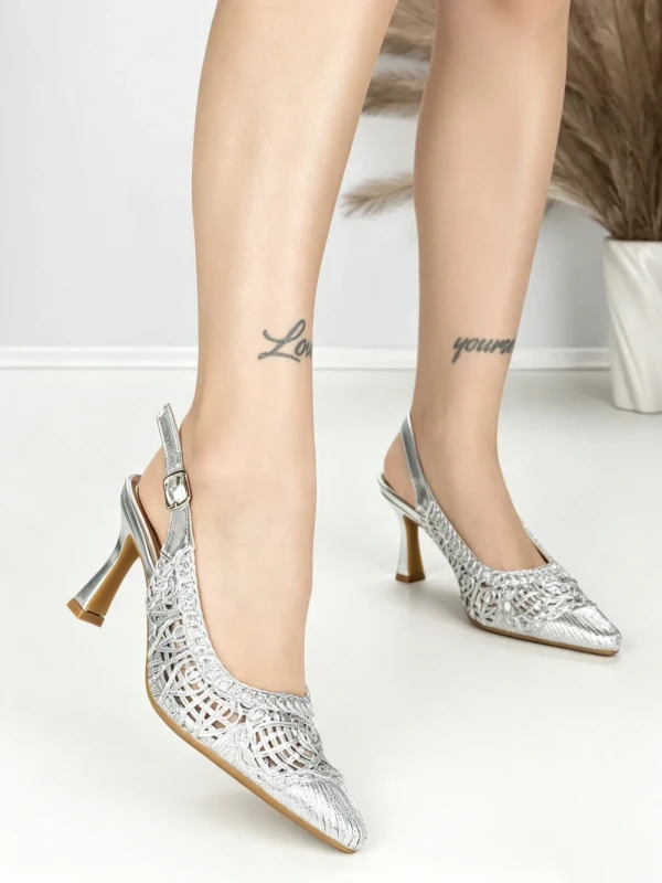 Pantofi Stiletto A7636-5 SILVER | ABLOOM