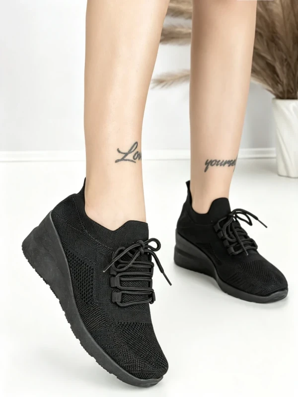 Pantofi Sport Dama cu Platforma P38 ALL BLACK | EMAS