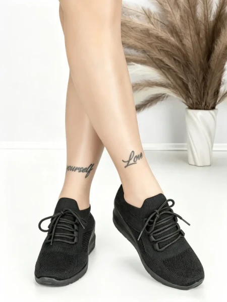 Pantofi Sport Dama cu Platforma P38 ALL BLACK | EMAS