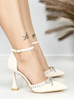 Sandale Dama cu Toc Subtire 6DC8 BEIGE | MEI