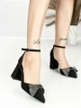 Sandale Dama cu Toc Gros 6XKK21 BLACK-GUNCOLOR | MEI