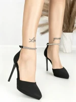Sandale Dama cu Toc Subtire 6DC5 BLACK | MEI