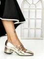 Pantofi cu Toc mic 77-557 GOLD | CM
