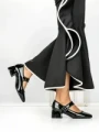Pantofi cu Toc mic 77-555 BLACK | CM