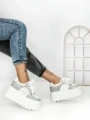 Pantofi Sport Dama cu Platforma 6208-7 SILVER | MEI