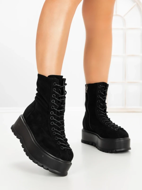 Ghete Dama cu Platforma 3AL77 BLACK | MEI