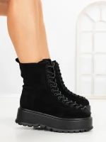 Ghete Dama cu Platforma 3AL77 BLACK | MEI
