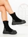 Ghete Dama cu Platforma 5AH66 BLACK-GUNCOLOR | MEI