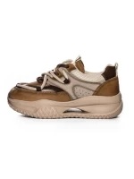 Pantofi Sport Dama din piele naturala 8003 APRICOT-COFFEE | FRANCO GERARDO